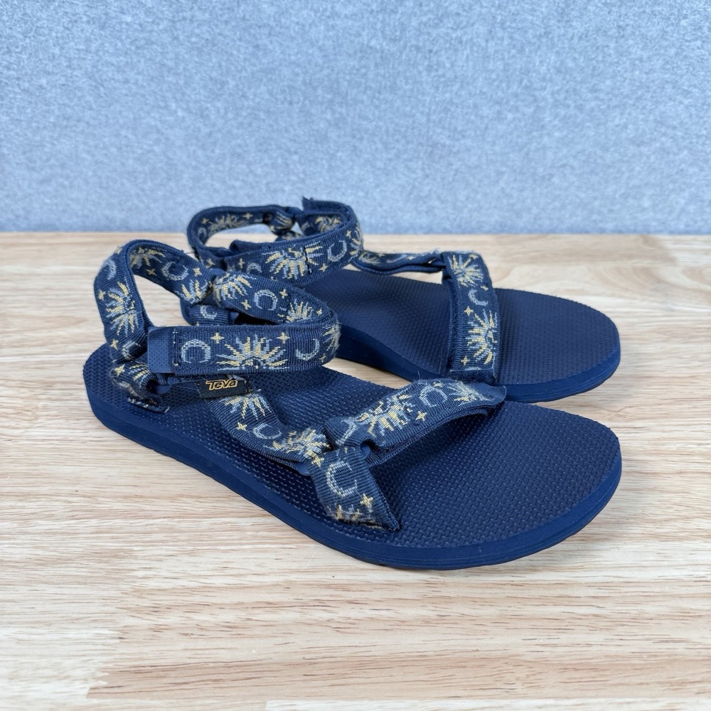 Teva Original Universal Sun & Moon Insignia Blue Sandals Womens Size 9